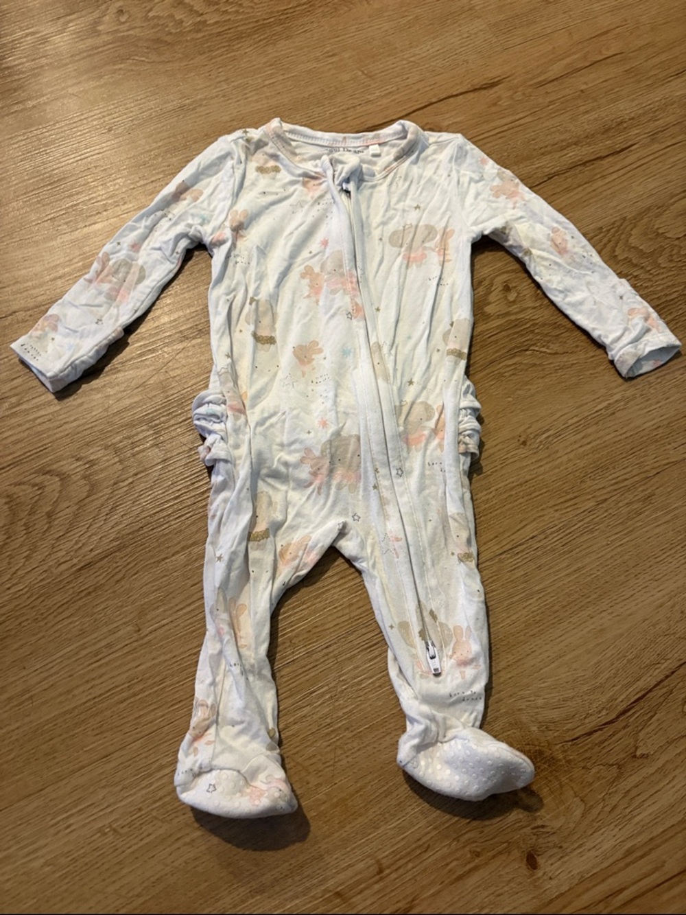 Angel Dear Sleep and Play Baby One-Piece with Pastel Animal Ballerina Print